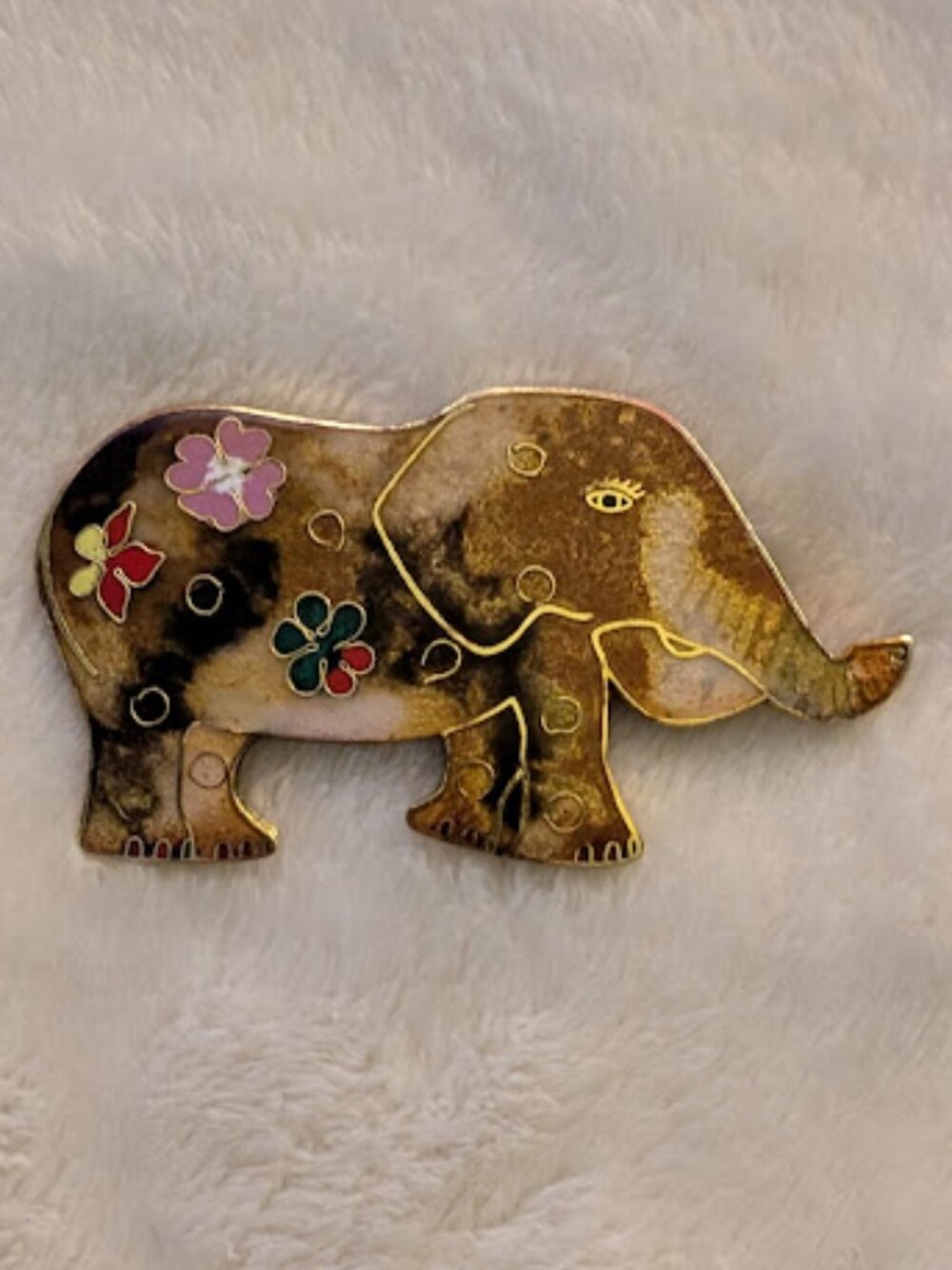 VNTG MAUREEN ELAINE Gold Tone Elephant Belt Buckle